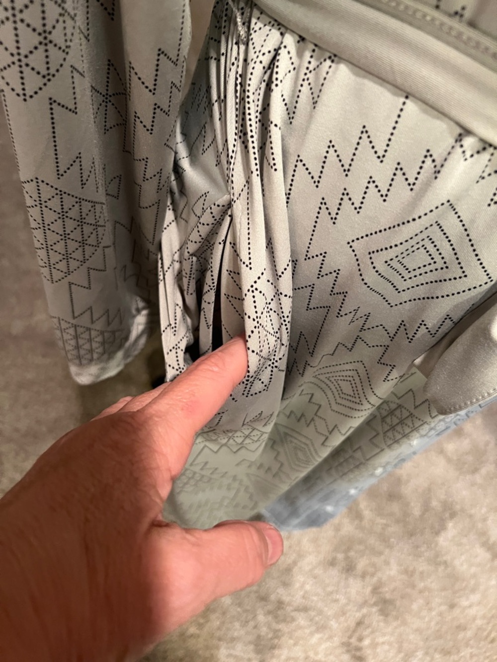 LuLaRoe Light Green Aztec Shirt Dress with Self Tie - Picture 4 of 10